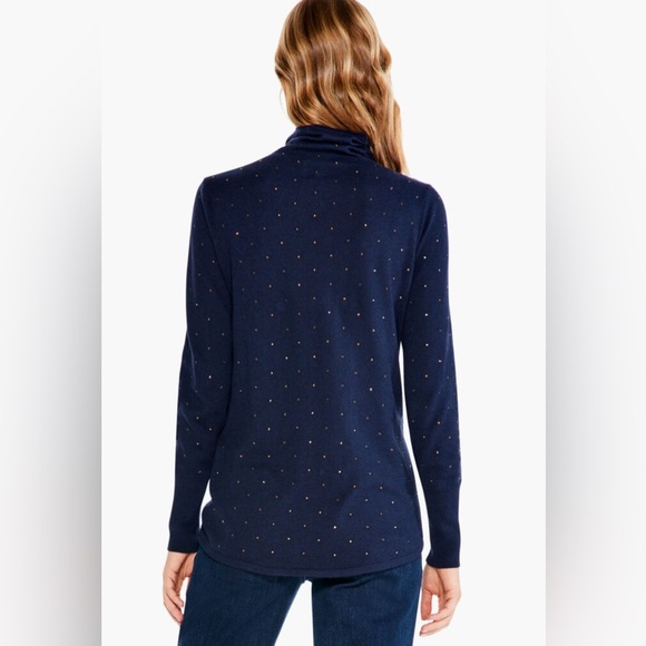 NIC+ZOE Vital Twinkle V-neck Sweater Women’s Plus 1X - Dark Indigo - Picture 2 of 12